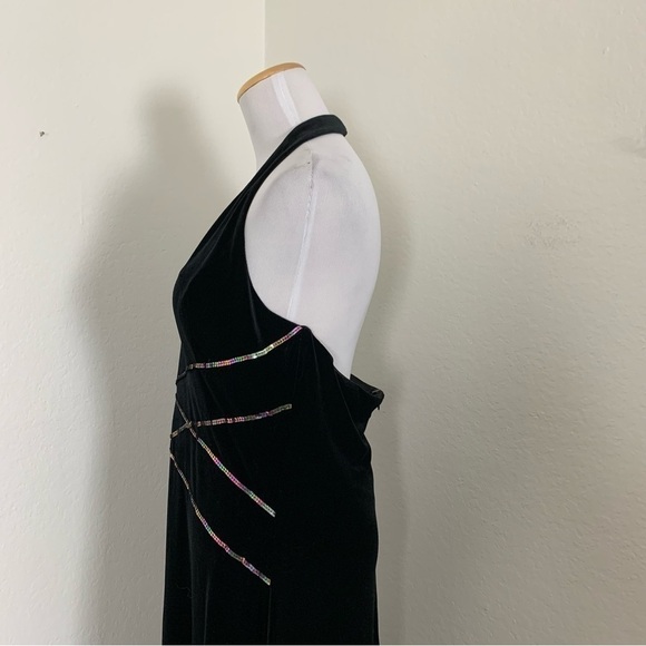 Vtg Jessica McClintock Gunne Sax Velour Long Gown Rainbow Sequin 90s Womens 11 - Picture 17 of 17